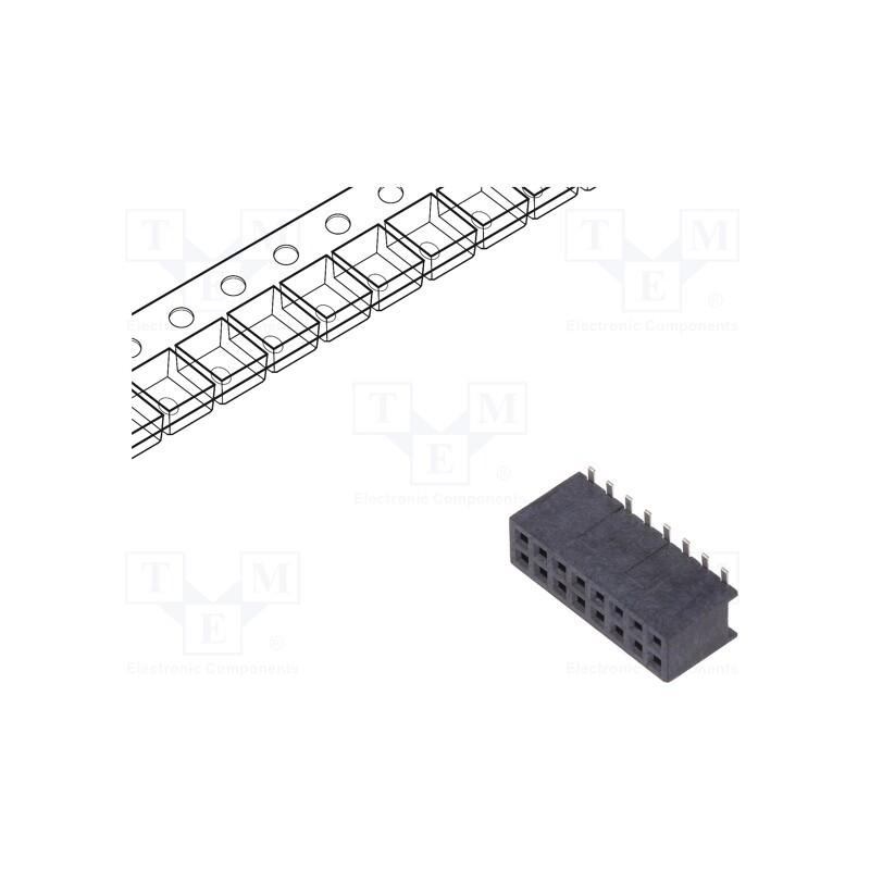 10 pcs : 20021321-00016C4LF - Socket, pin strips, Minitek127®, female, PIN: 16, vertical, 1.27mm