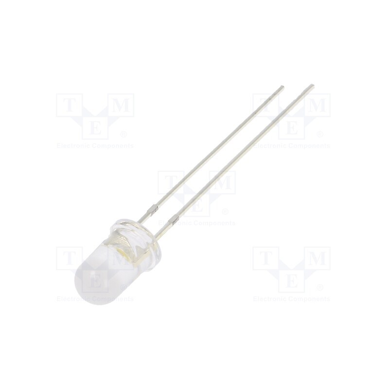 10 pcs : OSM5DK51A5A - LED, 5mm, white warm, 3000÷4200mcd, 100°, Front: convex, 2.9÷3.4V