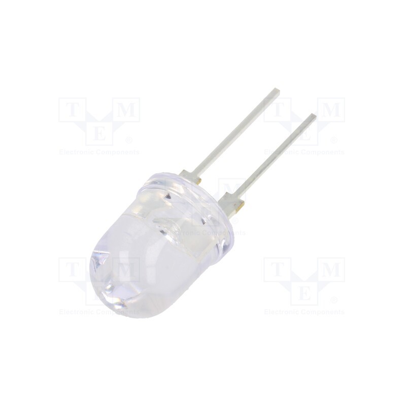 10 pcs : OS4BFLA131U - LED, 10mm, blue, 30°, Front: convex, 3÷3.6V, No.of term: 2, -30÷85°C