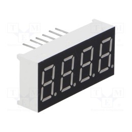 10 pcs : LFD036BUE-101B-03 - Display: LED, 7-segment, 9.14mm, 0.36', No.char: 4, red, 6.8mcd