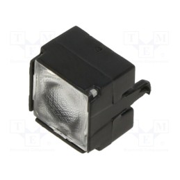 10 pcs : CP13666_LARISA-RZ-CLIP16 - LED lens, square, transparent, Mounting: clip, Colour: black, 7.5mm