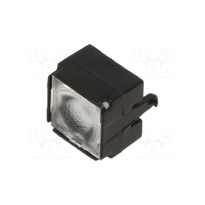 10 pcs : CP13666_LARISA-RZ-CLIP16 - LED lens, square, transparent, Mounting: clip, Colour: black, 7.5mm