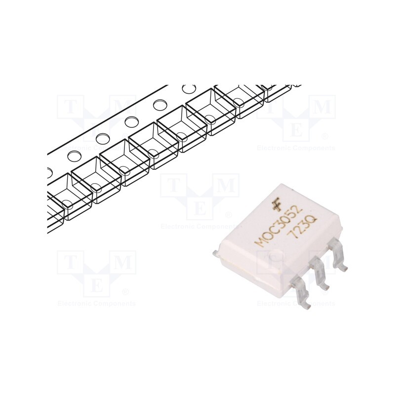 10 pcs : MOC3052SM - Optotriac, 5.3kV, Uout: 600V, Gull wing 6, Ch: 1, MOC3052M, 1kV/μs