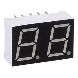 10 pcs : OPD-D3911LR-BW - Display: LED, 7-segment, 10mm, 0.39', No.char: 2, red, 30mcd, cathode