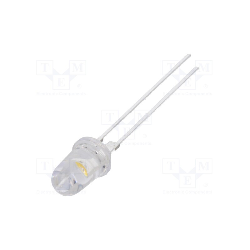 10 pcs : OSM57L5201P - LED, 5mm, white warm, 90000÷110000mcd, 8°, Front: convex, 2.8÷3.6V