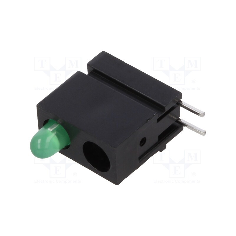 10 pcs : 1801.0831000000001 - LED, in housing, green, 2.8mm, No.of diodes: 1, 20mA, 40°, 10÷20mcd