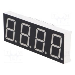 10 pcs : LFD080AAG-103-01 - Display: LED, 7-segment, 20.32mm, 0.8', No.char: 4, green, 5.6mcd
