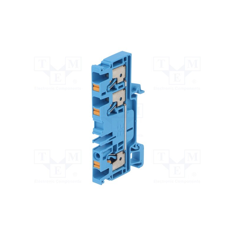 10 pcs : 2051280000 A3C 4 BL - Splice terminal: rail, 4mm2, ways: 1, terminals: 3, blue, wemid, TS35