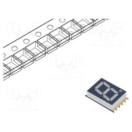 10 pcs : OPS-S3911SY-GW - Display: LED, 7-segment, 10mm, 0.39', No.char: 1, grey, 25÷70mcd