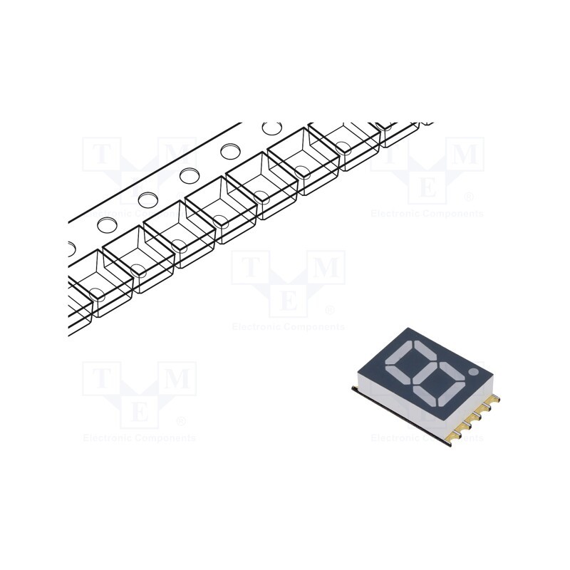 10 pcs : OPS-S3911SY-GW - Display: LED, 7-segment, 10mm, 0.39', No.char: 1, grey, 25÷70mcd
