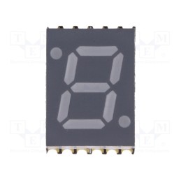 10 pcs : OPS-S2811PG-GW - Display: LED, 7-segment, 7mm, 0.28', No.char: 1, green, 30mcd, SMD