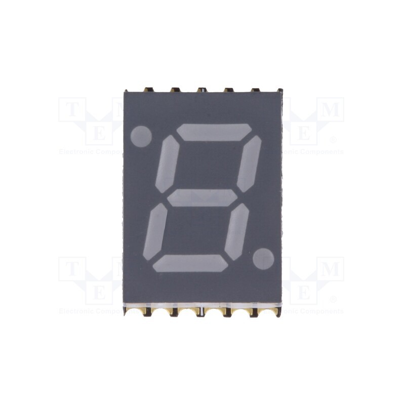 10 pcs : OPS-S2811PG-GW - Display: LED, 7-segment, 7mm, 0.28', No.char: 1, green, 30mcd, SMD