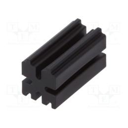 50 pcs : 8GE04V80514 - Spacer sleeve, LED, ØLED: 3mm, L: 10mm, black, UL94V-0, W: 5mm