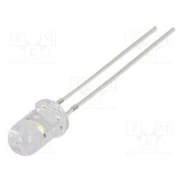 10 pcs : OSM57L5A31A-12V - LED, 5mm, white warm, 12000mcd, 30°, Front: convex, 12V, -30÷85°C