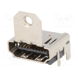 10 pcs : 206B-SEAN-R01 - Connector: HDMI, socket, with holder, PIN: 19, gold-plated, SMT