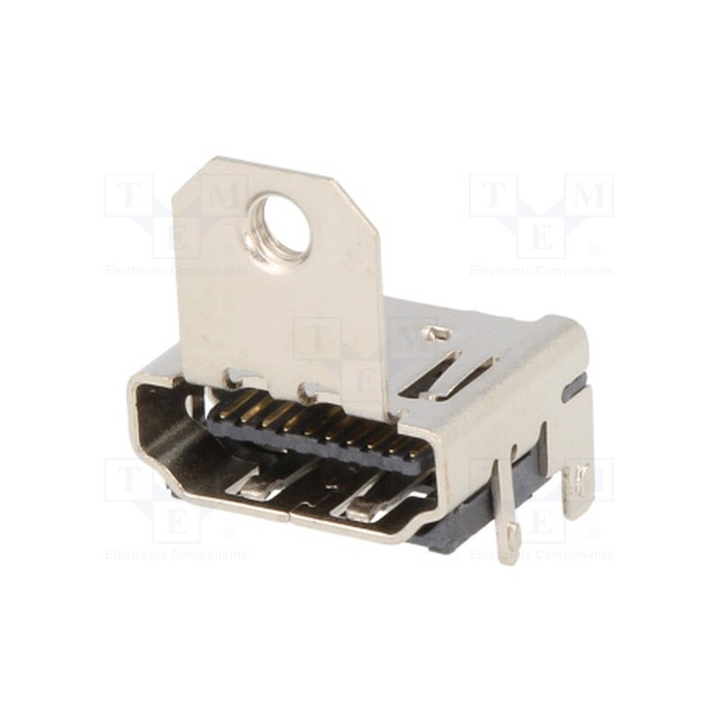 10 pcs : 206B-SEAN-R01 - Connector: HDMI, socket, with holder, PIN: 19, gold-plated, SMT