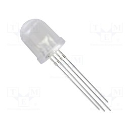 10 pcs : NTE30158 - LED, 10mm, RGB, 60°, Front: convex, 1.8÷2.2/2.8÷3.4/2.8÷3.4V