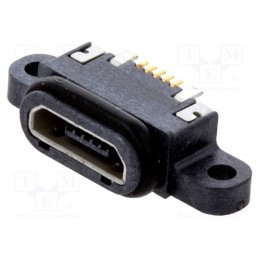 10 pcs : 207G-BD00 - Socket, USB B micro, SMT, PIN: 5, with seal, USB 2.0, IPX7