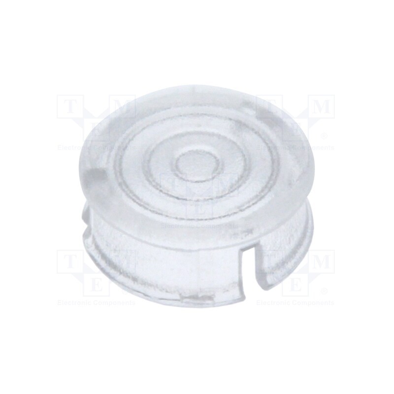 100 pcs : FIX-LC5-3 - LED lens, round, polycarbonate, transparent, 5mm, Front: flat
