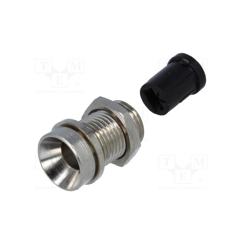 10 pcs : PLED-51 NICKEL PLATE - LED holder, 5mm, nickel, concave, with plastic plug