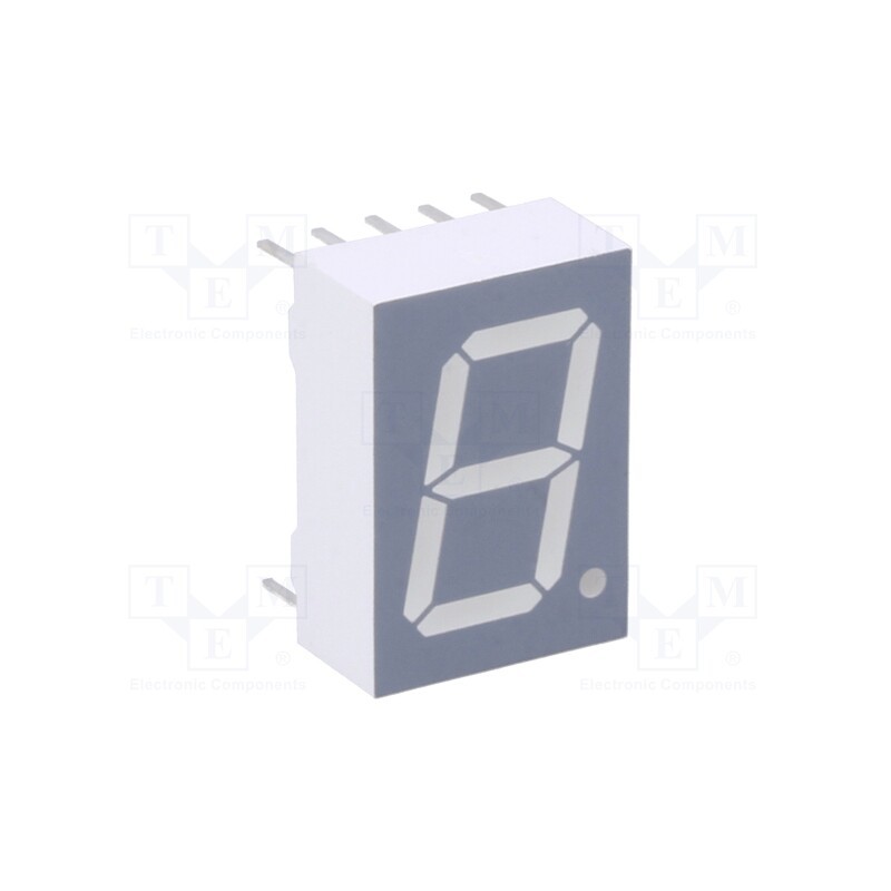 10 pcs : TDSG5150-N - Display: LED, 7-segment, 13mm, 0.51', No.char: 1, green, 7÷14mcd