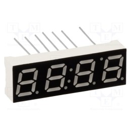 10 pcs : LFD028BUE-103A-01 - Display: LED, 7-segment, 7.11mm, 0.28', No.char: 4, red, 5mcd, anode