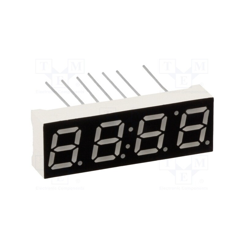 10 pcs : LFD028BUE-103A-01 - Display: LED, 7-segment, 7.11mm, 0.28', No.char: 4, red, 5mcd, anode