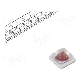 10 pcs : PK2L-4MME-HSDLA - Power LED, crimson, 120°, 700mA, λd: 650÷670nm, Pmax: 4W, 3535, SMD