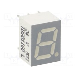 10 pcs : TDSO1160 - Display: LED, 7-segment, 7mm, 0.28', No.char: 1, orange-red, cathode