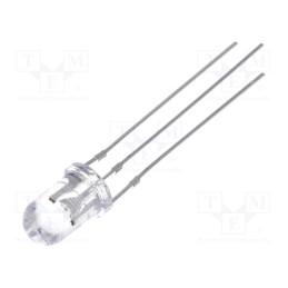 10 pcs : OSRBMC5B31A-12V - LED, 5mm, red/blue, 30°, Front: convex, 12÷15V, No.of term: 3, round