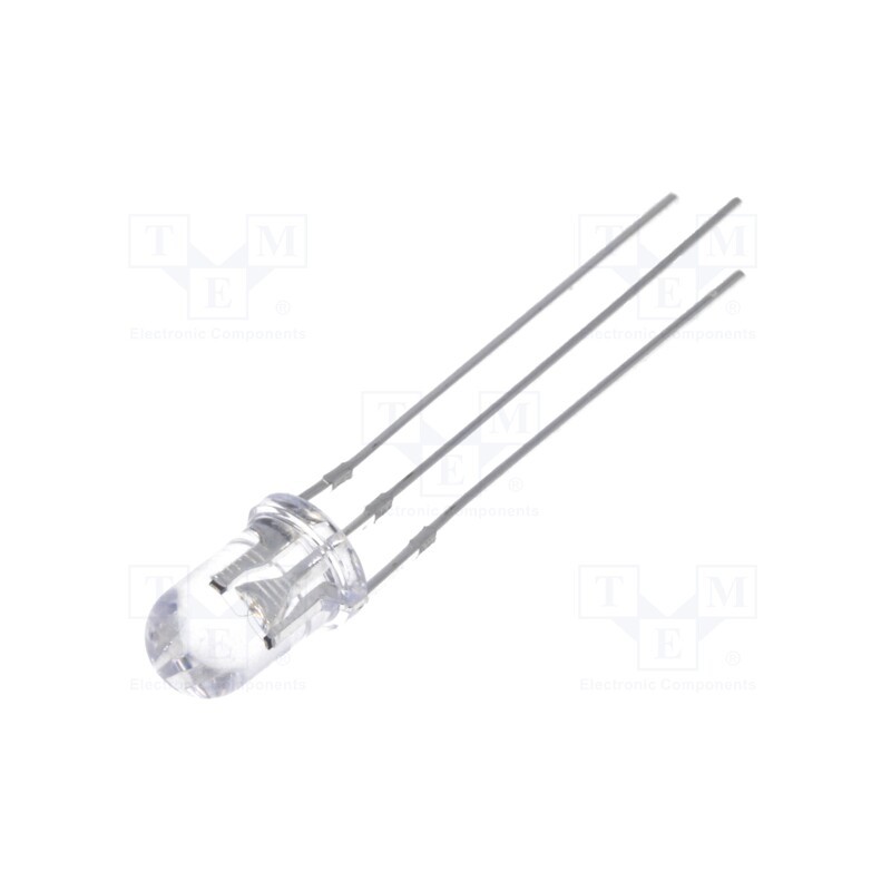 10 pcs : OSRBMC5B31A-12V - LED, 5mm, red/blue, 30°, Front: convex, 12÷15V, No.of term: 3, round