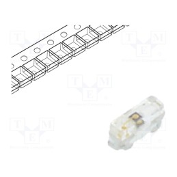 10 pcs : HSML-C230 - LED, SMD, 0402, orange, 28.5mcd, 1x0.55x0.3mm, 140°, 1.6÷2.4V, 20mA