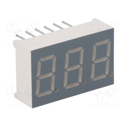 10 pcs : FYT-3631BUHR-21 - Display: LED, 7-segment, 9.2mm, 0.36', No.char: 3, red, 30÷60mcd