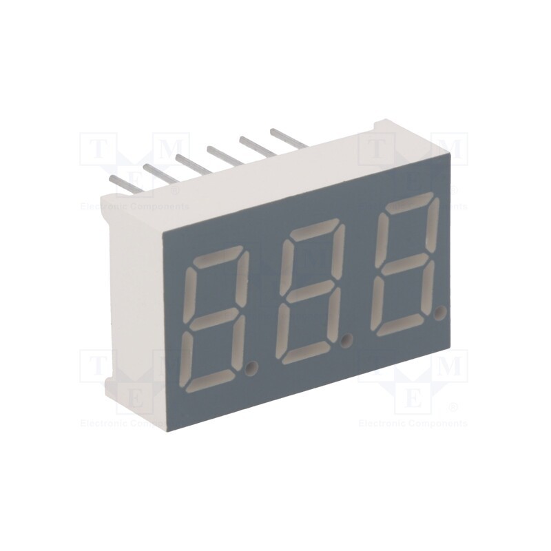 10 pcs : FYT-3631BUHR-21 - Display: LED, 7-segment, 9.2mm, 0.36', No.char: 3, red, 30÷60mcd