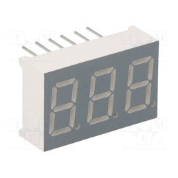 10 pcs : FYT-3631AUHR-21 - Display: LED, 7-segment, 9.2mm, 0.36', No.char: 3, red, 30÷60mcd