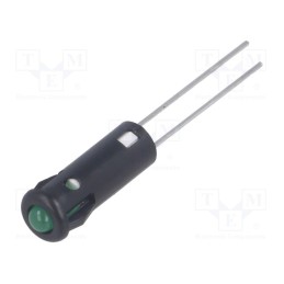 10 pcs : SKRD052 - Indicator: LED, prominent, green, Ø5.2mm, IP40, for PCB, ØLED: 3mm