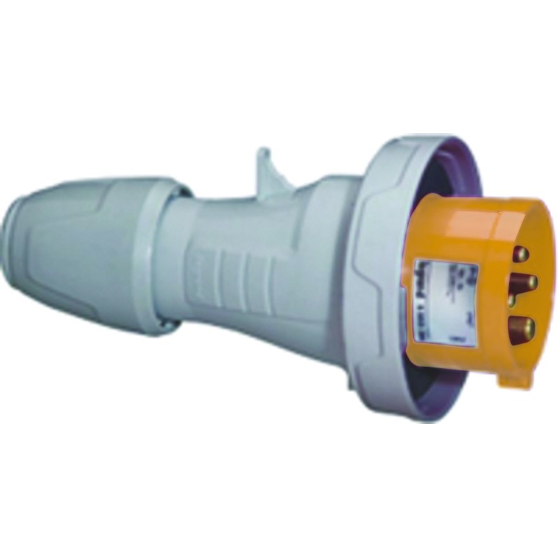 1 pcs - Legrand, P17 Tempra Pro IP66, IP67 Yellow Cable Mount 2P + E Industrial Power Plug, Rated At 32A, 110 V