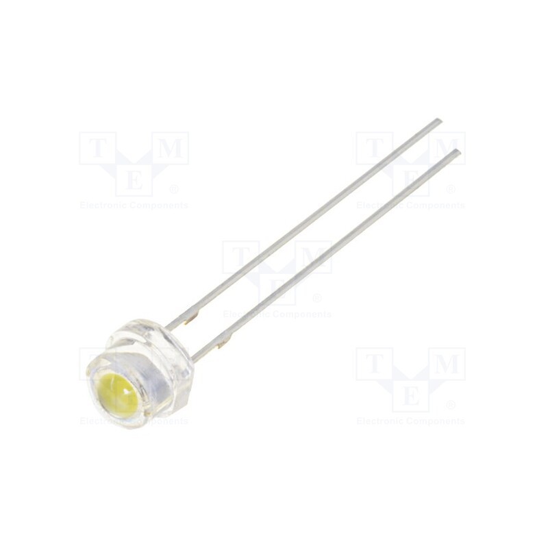 10 pcs : OSW4G456F1A - LED, 4.8mm, white cold, 150°, Front: convex, 11.6÷13.6V, 28÷30lm