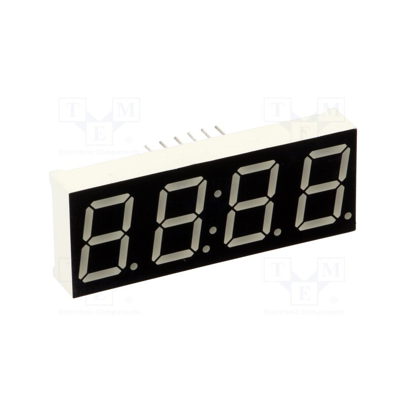 10 pcs : OPD-Q5621LY-BW - Display: LED, 7-segment, 14.2mm, 0.56', No.char: 4, yellow, 60mcd