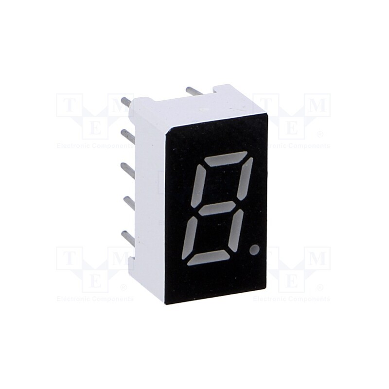 10 pcs : OPD-S3010SR-BW - Display: LED, 7-segment, 7.62mm, 0.3', No.char: 1, red, 10mcd, anode
