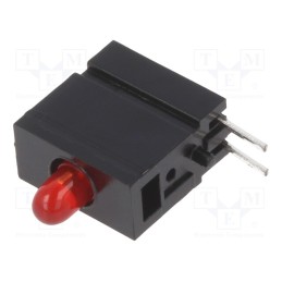 10 pcs : 1808.1031 - LED, in housing, red, 2.8mm, No.of diodes: 1, 20mA, 60°, 15÷30mcd