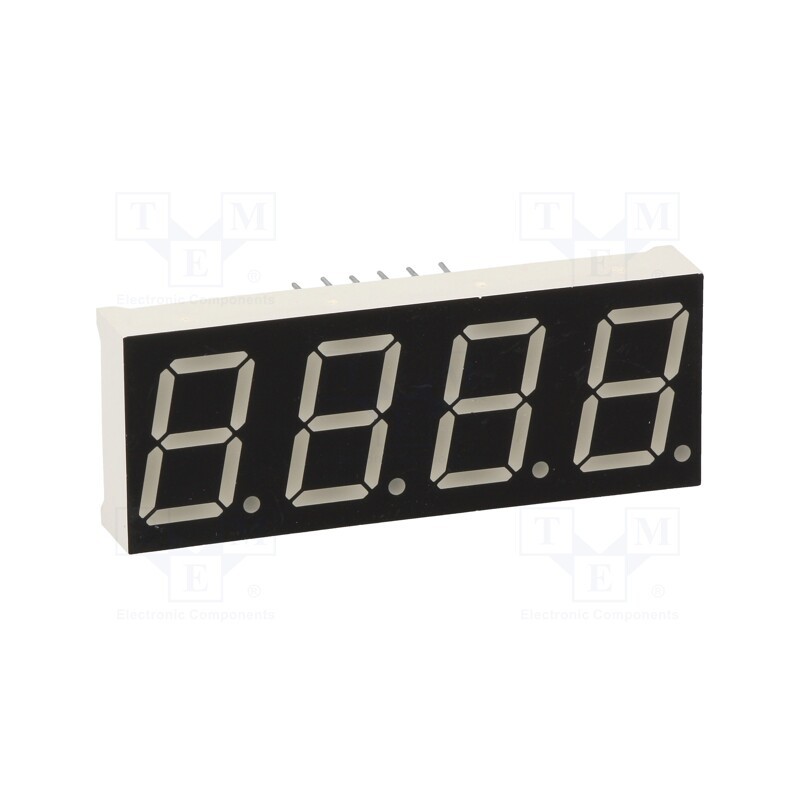 10 pcs : LFD056BUE-101A-03 - Display: LED, 7-segment, 14.22mm, 0.56', No.char: 4, red, 10.8mcd