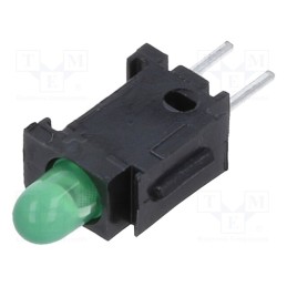 10 pcs : 2311.8031000000001 - LED, in housing, green, 2.8mm, No.of diodes: 1, 20mA, 40°, 10÷20mcd