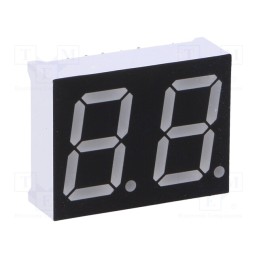 10 pcs : OPD-D5630LB-BW - Display: LED, 7-segment, 14.2mm, 0.56', No.char: 2, blue, 80mcd