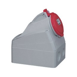 1 pcs - Legrand, P17 Tempra Pro IP44 Red Wall Mount 3P + E Industrial Power Socket, Rated At 16A, 415 V