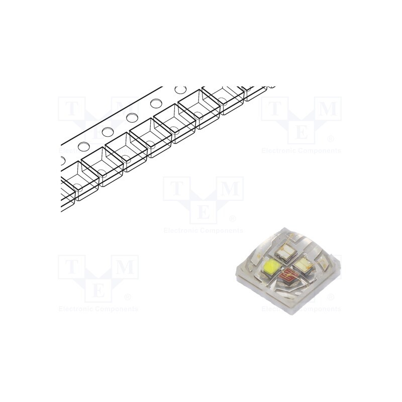10 pcs : PBLB-3LTE-RGBV - LED, RGBW, quadcolour,EMITER, 155°, 300mA, 3W, 3x3x1.8mm, 3030, SMD