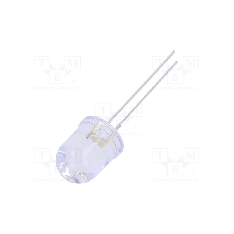10 pcs : OSW54KA131A-VVLED - LED, 10mm, white cold, 7000mcd, 30°, Front: convex, 3÷13V