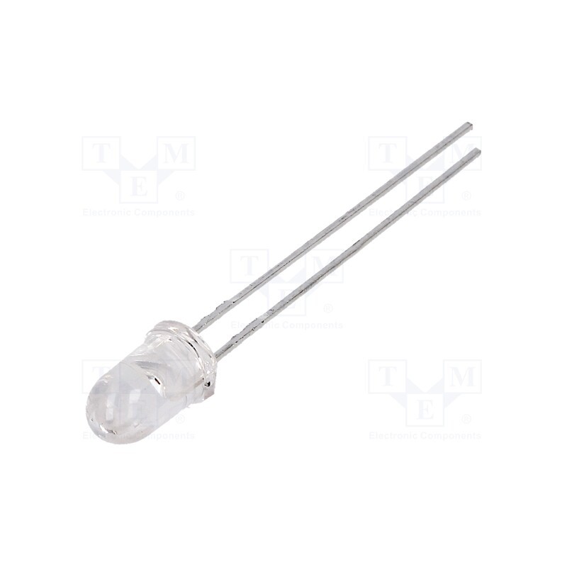 10 pcs : HLMP-EG08-WZ000 - LED, 5mm, red, 5500÷16000mcd, 8°, Front: convex, 1.9÷2.4V