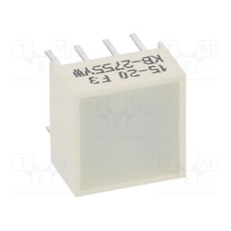 10 pcs : KB-2755YW - LED backlight, yellow, Lens: white,diffused, λd: 588nm, 15÷35mcd