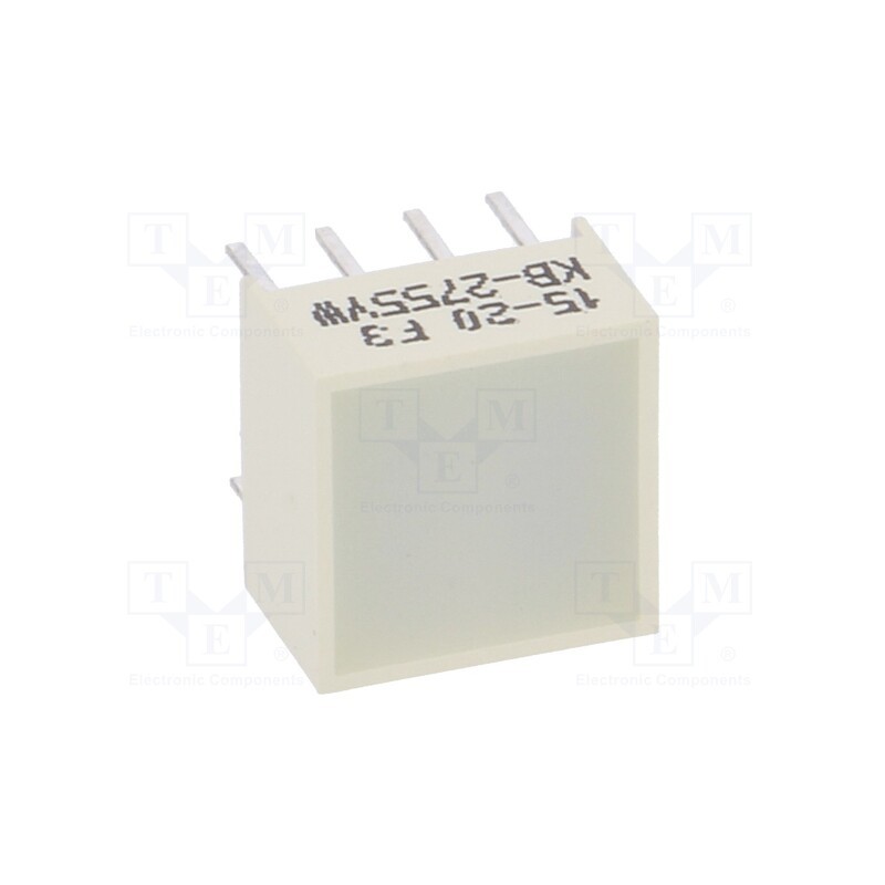 10 pcs : KB-2755YW - LED backlight, yellow, Lens: white,diffused, λd: 588nm, 15÷35mcd